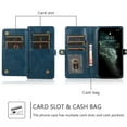 thumbnail image 2 of ELEHOLD for iPhone 13 Pro 6.1 inch Luxury Multi-Functional Wallet Case with Card Slots Dual-Use Detachable Phone Case Magnetic Function Lanyard Shockproof Wallet Case,Navyblue, 2 of 7