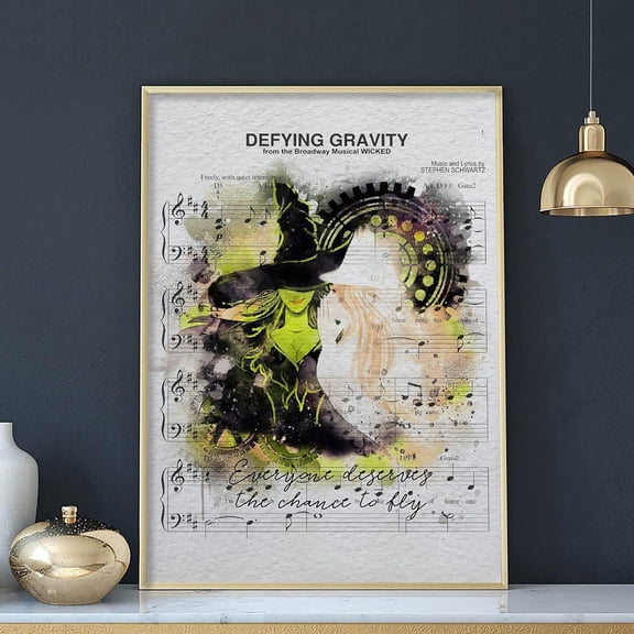 Vintage Tin Signs Wicked The Musical Vertical Poster, Broadway Sheet Music Decor,Witch Halloween Print Art Encouragement Gifts for Women Home Office Bedroom Living Room Cafes Decor 8x12 Inch