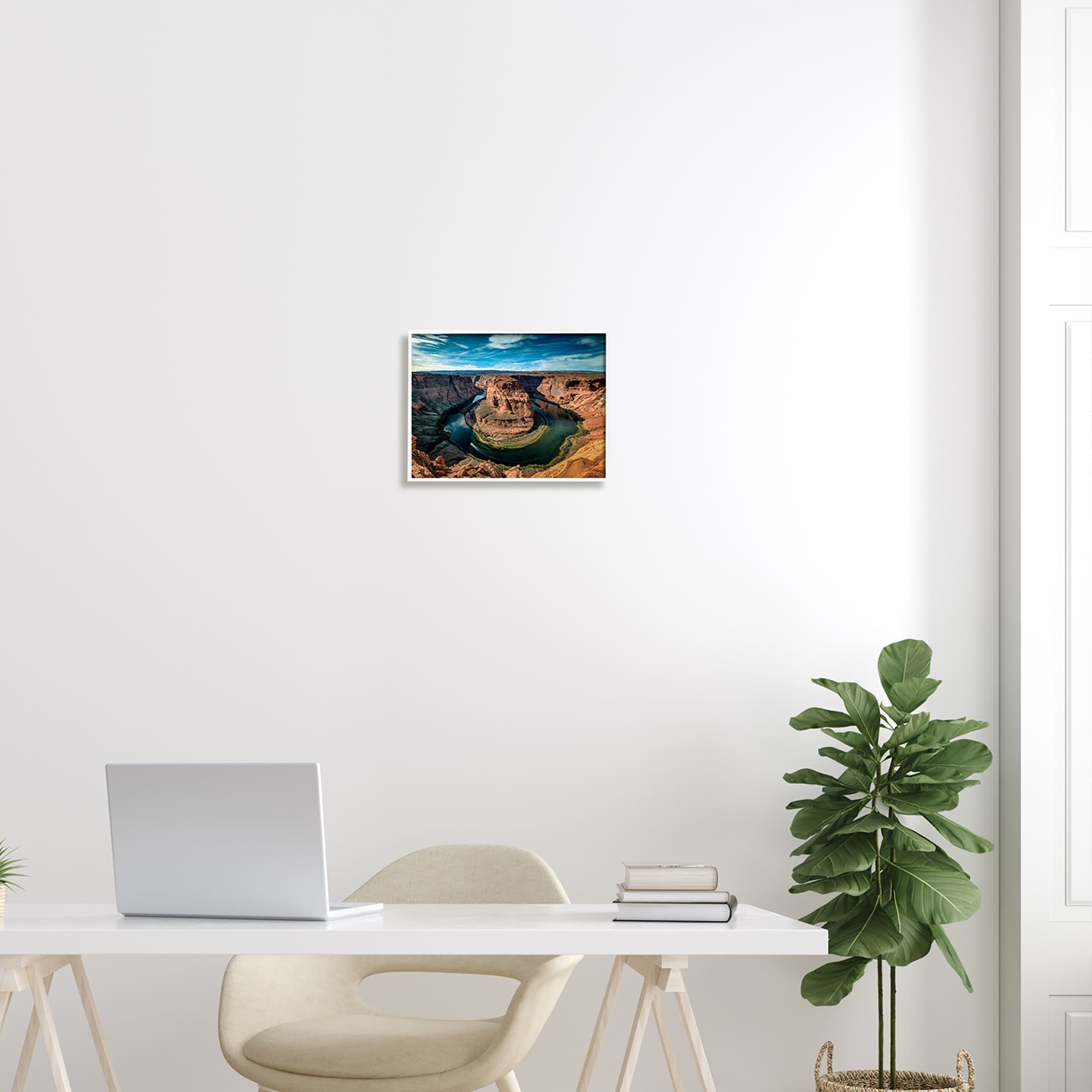 Stupell Industries Red Canyon Mesa Cliffs Surrounding River Water Photograph White Framed Art Print Wall Art, Design by Andy Crawford Photography
