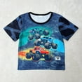 thumbnail image 4 of Boys Summer Trucks Outfit Splash Ink Racing Car Print Short Sleeve Casual Tee Elastic Shorts 2Pc Clothes,Best Gift For Infant Toddler Kid, 4 of 10