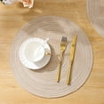 thumbnail image 3 of Round Braided Placemats Set of 4 Round Table Mats for Dining Tables 15 inch Washable Kitchen Table Place Mats Indoor (Beige, 4), 3 of 9