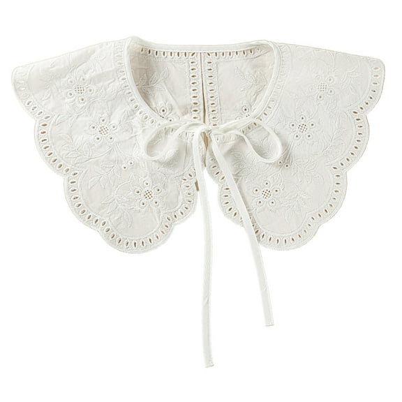 Decorative Fake Collar Shawl Embroidery Sunflower Lace Necklace Short Capelet