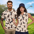 thumbnail image 2 of KUIFORTI Funny Couple Golf Shirts Dachshund Quick Dry Couple Golf Matching Outfits Quarter Zip Mens Hawaiian Shirt Suitable for Tennis Enthusiasts Soft and Comfortable, 2 of 6