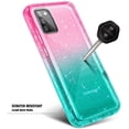 thumbnail image 3 of Nagebee Phone Case Compatible for Samsung Galaxy A03S with [Built-in Screen Protector], Full-Body Shockproof Protective Bumper Cover Impact Resist Durable Case (Glitter Pink/Aqua), 3 of 5