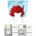 thumbnail image 6 of Red Tree Tie Up Curtains for Window, Thermal Insulted Balloon Shade Adjustable Rod Pocket Curtains Valance Panels for Kitchen Bathroom Cafe 42 x 54 Blue Sky Retro Gradient Landscape Painting, 6 of 6
