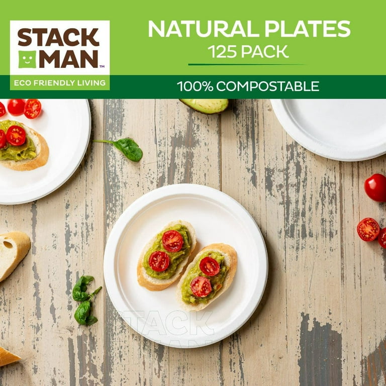 My Share Biodegradable 9 Plates, Heavy Duty- 24 Count (Pack of 4