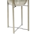 thumbnail image 6 of DecMode 19", 22"H Deep Recessed Dome Silver Metal Planter with Removable Stand (2 Count), 6 of 14