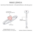 thumbnail image 6 of Rosec Jewels Lab Grown Pink White Diamond Heart Engagement Ring 1 Carat - IGI Certified - VS1 Grade- Bezel Set Pink Diamond Ring, 10K White Gold, US 4.00, 6 of 9