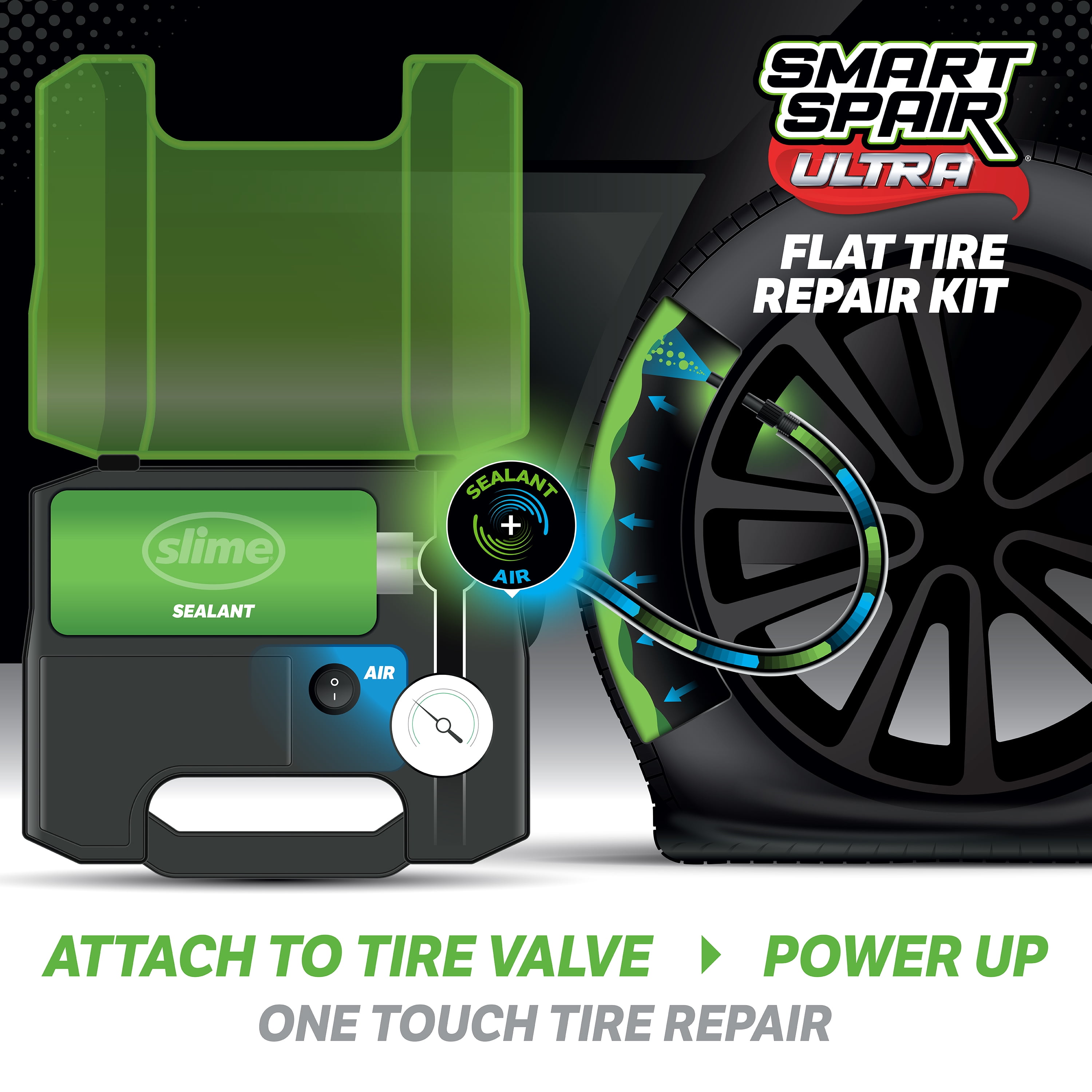 Slime Smart Spair Ultra Car/Trailer Flat Tire Repair Kit - 50158