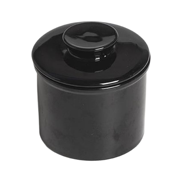 Cateissary Caja de porcelana para mantequilla de cerámica, soporte de cerámica versátil, ligero y apto para microondas Cocina y Comedor negro