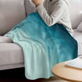 thumbnail image 3 of Blue Teal Ombre Blanket Soft Cozy Warm Throw Blanket for Couch, Plush Fuzzy Flannel Fleece Blankets for Sofa, Coastal Beach Modern Abstract Art Bed Blankets Lightweight Gifts for Women, 50"x80", 3 of 9