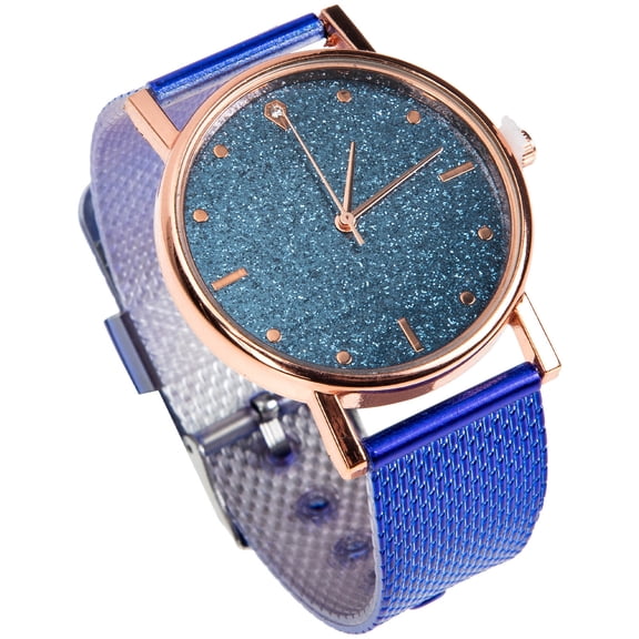 LOLIPPYY Stylish Blue Stainless Steel Quartz Watch for Women's SkinFriendly Hypoallergenic Adjustable Band 2.5 cm