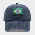 thumbnail image 2 of 2026 Soccer Fan Cap - Brazil Flag Embroidered Baseball Cap, 2026 Soccer Fan Distressed Washed Running Hat, Adjustable Unisex Sporty Cap for Men and Women, Game Day and Casual Wear - Navy, 2 of 8
