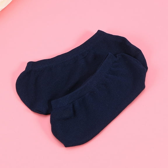 DEEPCRAFF 5 Pairs Breathable and Anti-slip Invisible Socks for Men in Navy Color