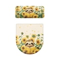 thumbnail image 5 of HELLHERO Sloth Sunflower Pattern Toilet Lid Dust Cover Set 17"x21" Elastic Bottom Dustproof for Bathroom Accessories, 5 of 8