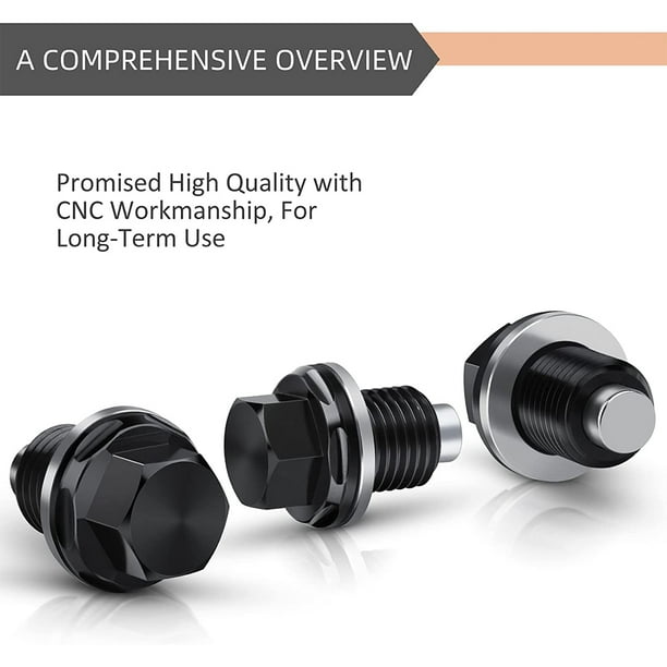 10 Uds. De Acero Inoxidable M14 * 1,5mm, Motor Magnético M14 * 1,5, Tapón De Drenaje De Aceite, Tornillo, Tuerca De Sumidero Para Honda, Mazda, Mitsubishi - AliExprs