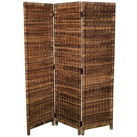 BirdRock Home 3 Panel Seagrass Room Divider - Espresso