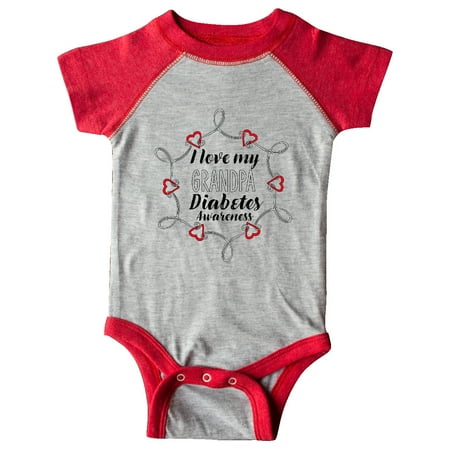 

Inktastic I Love My Grandpa Diabetes Awareness Gift Baby Boy or Baby Girl Bodysuit