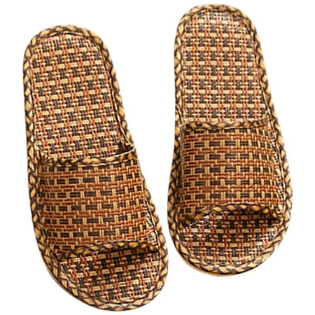

1 Pair Nordic Slippers Rattan Grass Woven Slippers Home Indoor Slippers for Men Women