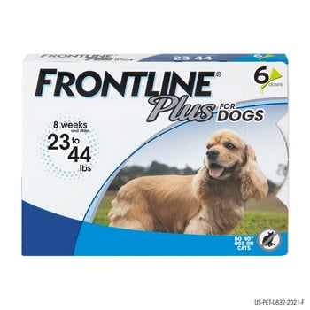 FRONTLINE® Plus for Dogs Flea and Tick , Medium Dog, 23-44 lbs, Blue Box, 6 CT