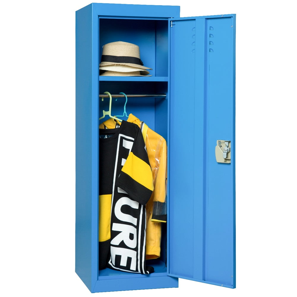 Kids Storage Metal Locker Mini Metal Locker with Key & Hanging Rods Metal Kids Storage Lockers