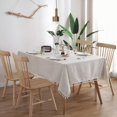 thumbnail image 2 of ICHUDAN Solid Color Tassel Tablecloth Cotton Linen Dust-Proof Shrink-Proof Table Cover for Kitchen Dining Farmhouse Tabletop Decoration (Round, 60 Inch, Neutral)NeutralRectangle/Oblong, 55 x 86 Inch, 2 of 7