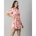 thumbnail image 5 of Moomaya Womens Printed Dress, Elbow Sleeves Buttoned Down Collared Knee Length Dress, 5 of 8