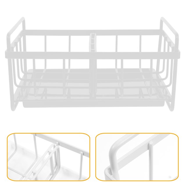 unbranded Portaesponja Para Fregadero De Cocina En Acero Carbono Y PP Con Para Drenaje Y Organización