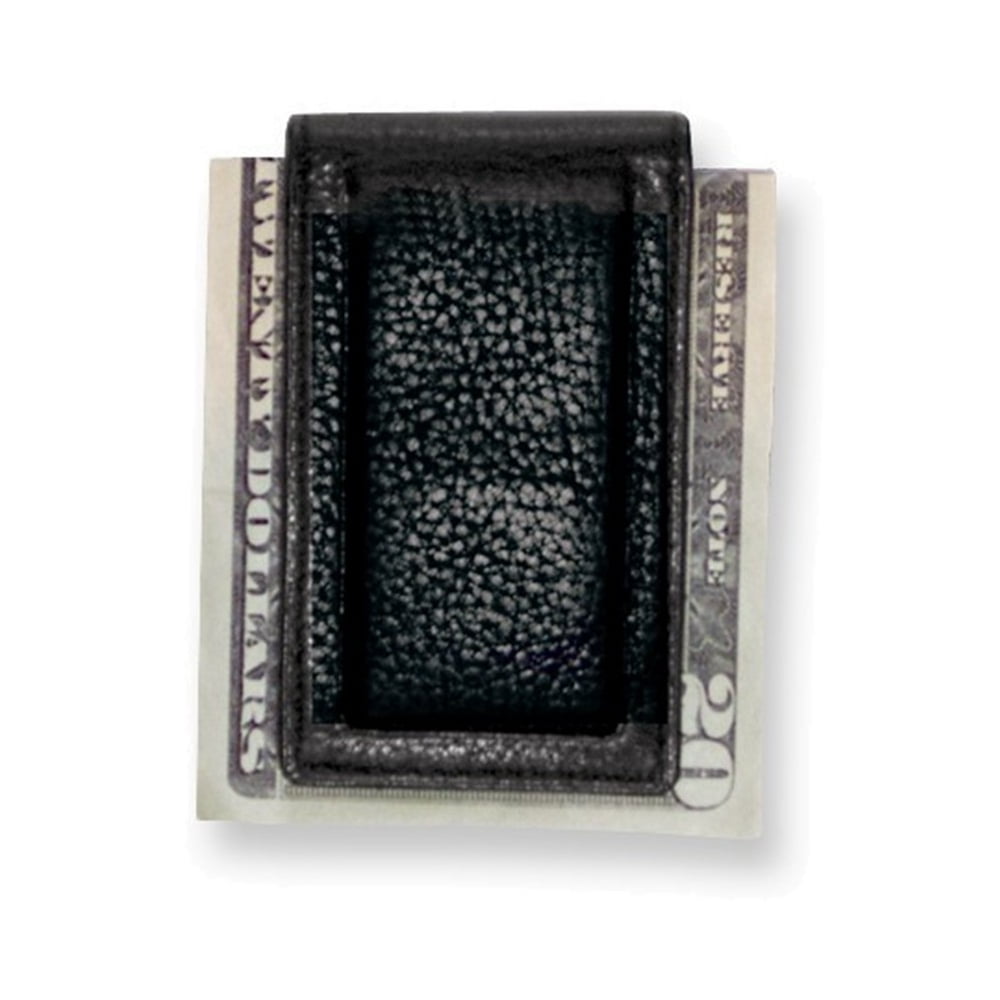 G & W Black Leather Money Clip