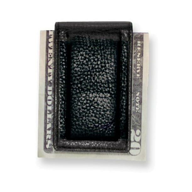G & W Black Leather Money Clip