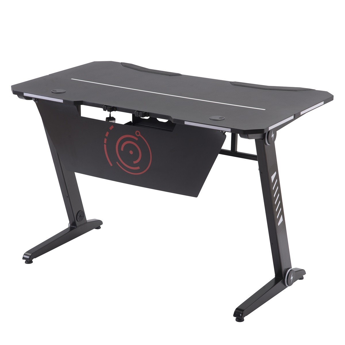 ModernLuxe Gaming Desk Plus with RGB LED Lights and Headphone Hook