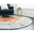thumbnail image 4 of Unique Loom Rosso Collection Area Rug - Strada (3' 3" Round Orange/Beige), 4 of 9