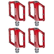 4 PCS Practical Treadle Bicycle Pedal Small Wheel Diameter Refit Red Sardine Steel Spindle Aluminum Alloy Body