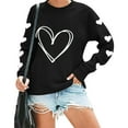 thumbnail image 5 of Vetsdori Crew Neck Sweatshirts for Women Pullover Casual Tops Valentine's Days , Love Heart Winter Womens Sweatshirts Valentine, 5 of 8