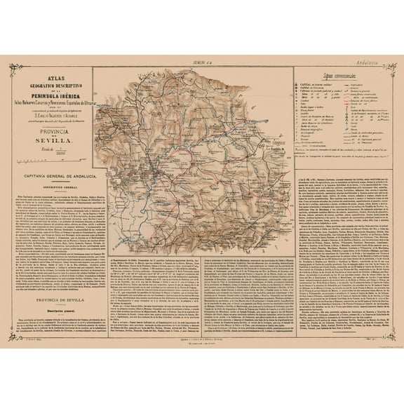 Historic Map - Seville Spain - Valverde 1880 - Vintage Wall Art