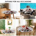 thumbnail image 5 of Round Fitted Tablecloths with Elastic Edge Christmas Trees Cute Gnomes Oil-Proof Waterproof Wipeable Table Cover for Kitchen Dining Party Decor Winter Pink Snowflakes Table Clothes,45" - 54", 5 of 9