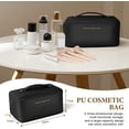 thumbnail image 2 of BEMS-Bolsa de cosméticos grande negra, bolsa de cosméticos de viaje con asa,, 2 of 5