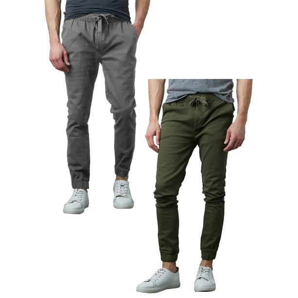 Mens Slim-Fit Cotton Twill Jogger Pants (2-Pack) -