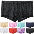 thumbnail image 3 of WIZUTIZ Mens Lace Boxer Briefs Underwear Bulge Pouch Lingerie Sheer Bikini See Through Shorts Underpanties, 3 of 3