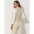 thumbnail image 4 of Chaleco elegante para mujer con doble botonadura y solapa sin mangas albaricoque XL, 4 of 6