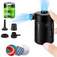 thumbnail image 2 of Rechargeable Portable Pump, Air Pump for Inflatables Couch, Pool Floats, Blow up Pool Raft Bed Boat Toy, Wireless Quick-Fill AC Inflator Deflator with 3 Nozzles, Black, 2 of 8