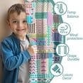 thumbnail image 3 of Blackout Kids Curtains,Multicolor Cartoon Geometric and Striped Pattern Childrens Insulated Curtains Set Of 2,Bedroom Essentials,Toddler Room Decor 42x84in(106x213cm), 3 of 5