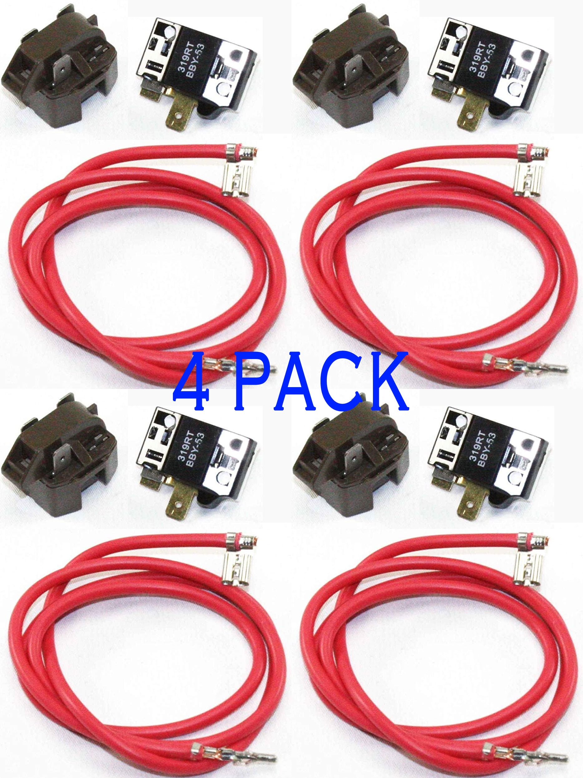(4 Pack) 4387535 Refrigerator Relay and Overload for Whirlpool Kenmore