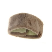 C.C Women's Soft Faux Fur Feel Sherpa Lined Ear Warmer Headband Headwrap, Mocha