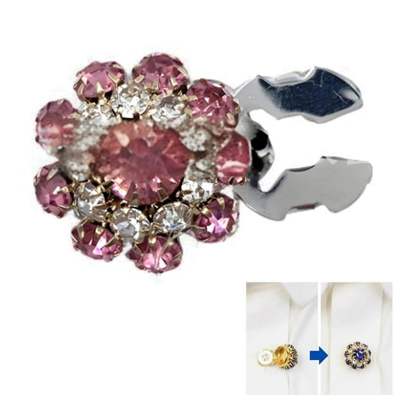 Rhinestone Button Covers with Snap Fasteners and Pliers Press Tool, Detachable Crystal Shirt Button Clips for Clothing Enhancement, Fashion Accessory for DIY and Crafts
