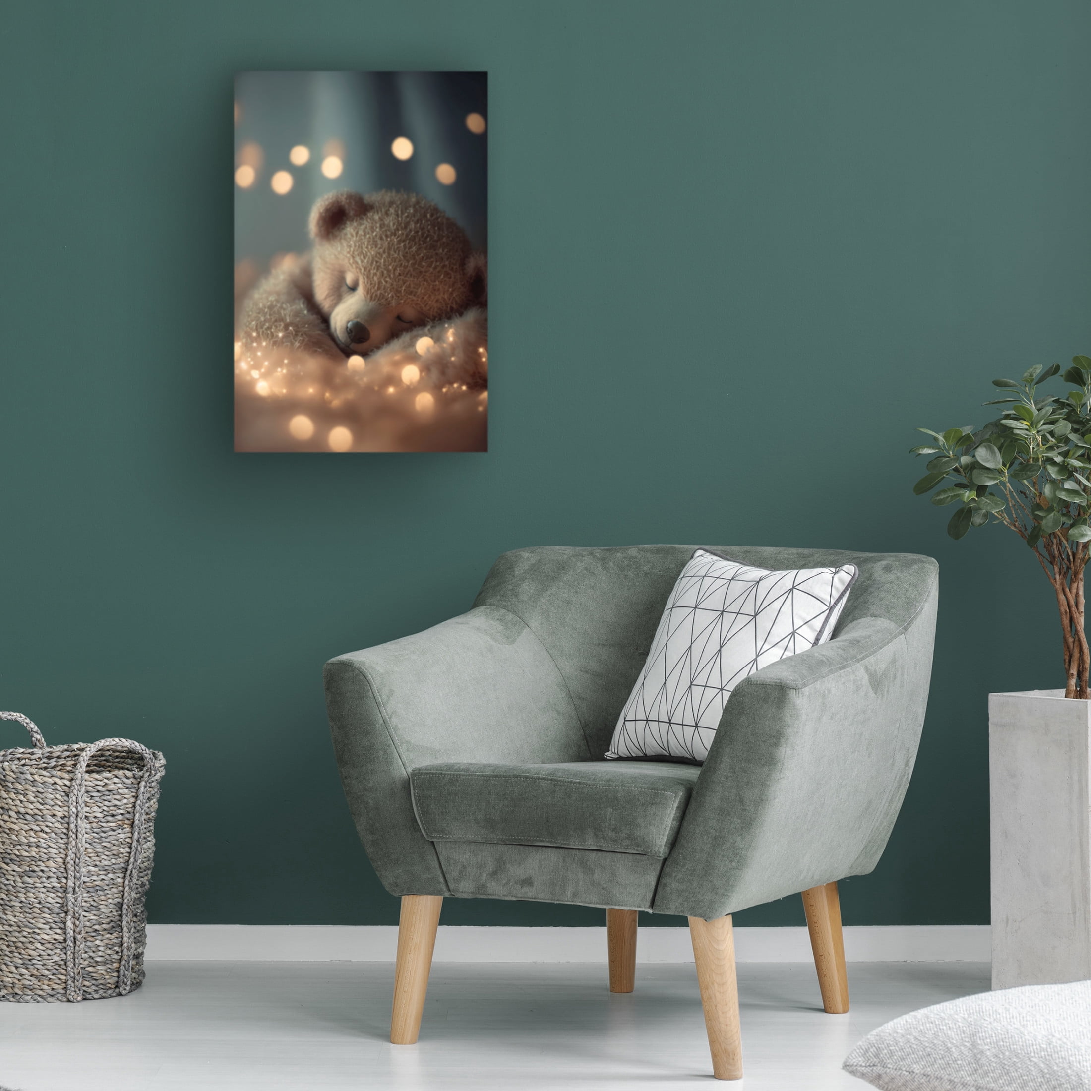 Canvas Wall Art - Treechild 'My Sleeping Teddy' Wall Art for Living Room, Bedroom, or Office D?cor by Trademark Fine Art - 12 x 19 Inches