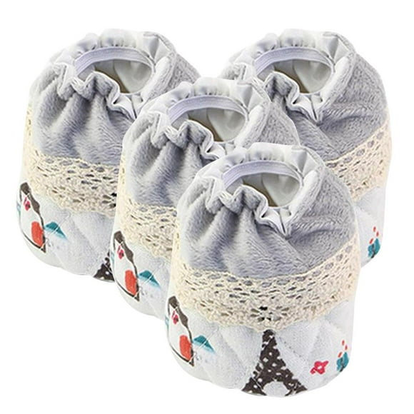 Abbracc 4 Pcs Protège-Pieds Antidérapants pour Chaise et Plancher Casquettes Chaussettes en Tissu
