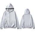 thumbnail image 5 of WTOBBY Women's Off Shoulder Zipper Hoodie Sweatshirt Fashion Clothing Casual Jacket, Modern Cropped Style with Front Pocket and Comfortable Streetwear Look,Light Gray 2XL, 5 of 5