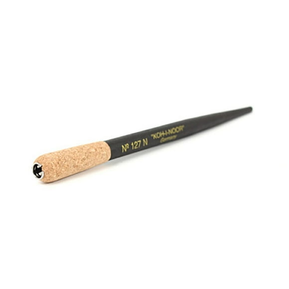 Soporte para bolígrafos Koh-I-Noor de madera con empuñadura de corcho para dibujar, color negro