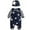 Blue, variant on Boys Casual Star Print Outfit Overall Pants Long Sleeve Shirt Hat Three Piece Fall Kids Clothes